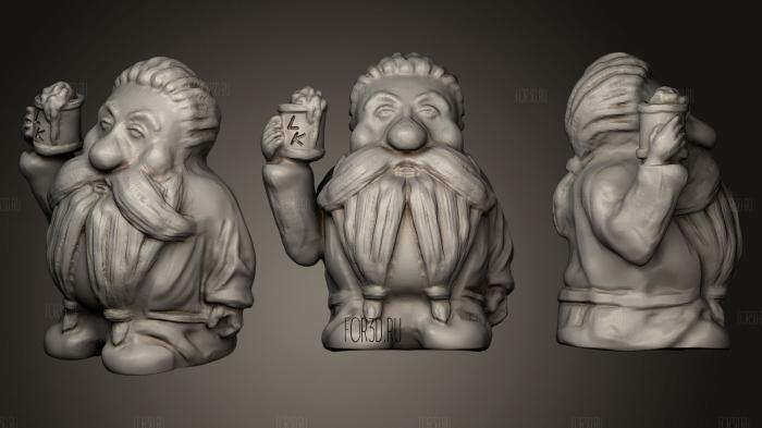 Man with beard stl model for CNC